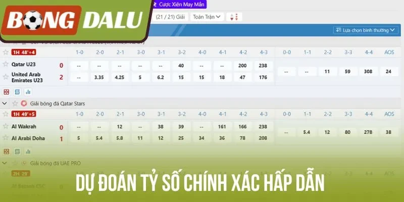Dự đoán tỷ số chính xác hấp dẫn 