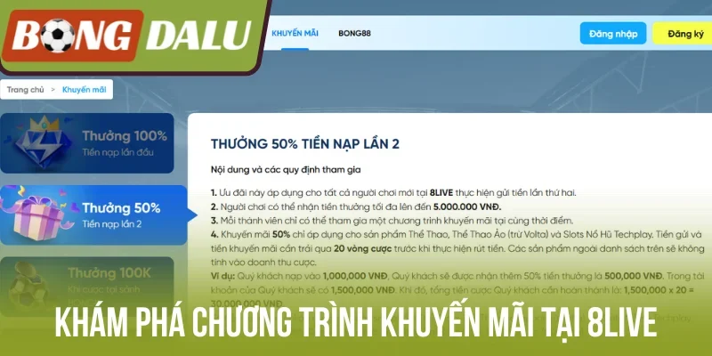 Khám phá chương trình khuyến mãi tại 8Live