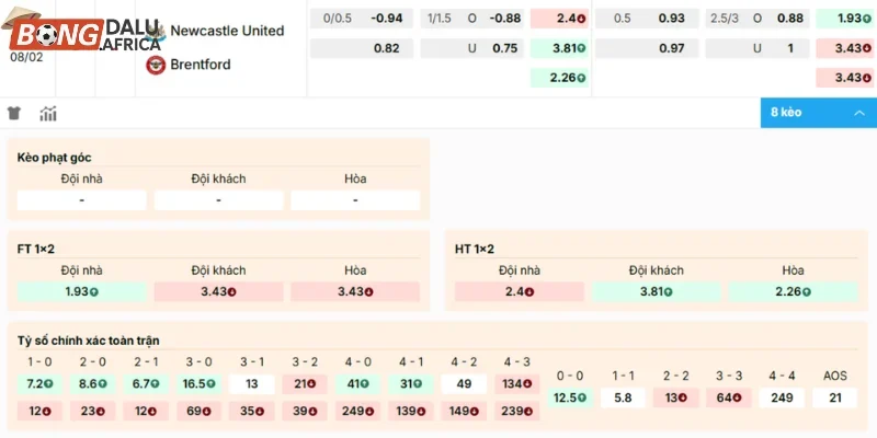Chọn cửa sáng vào tiền cặp trận Newcastle vs Brentford