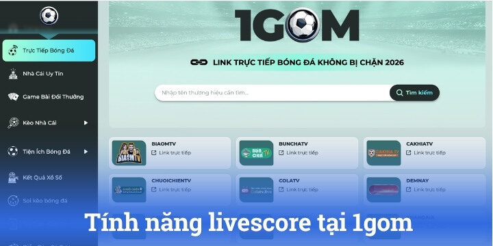 Một số tính năng quan trọng khi sử dụng dịch vụ thể thao 1gom